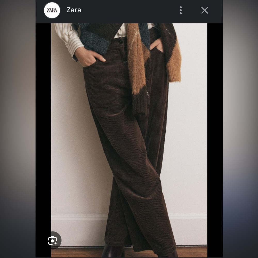 Zara Brown Corduroy Pants